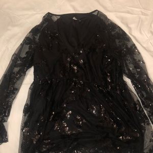 Boohoo dress with sparkles black